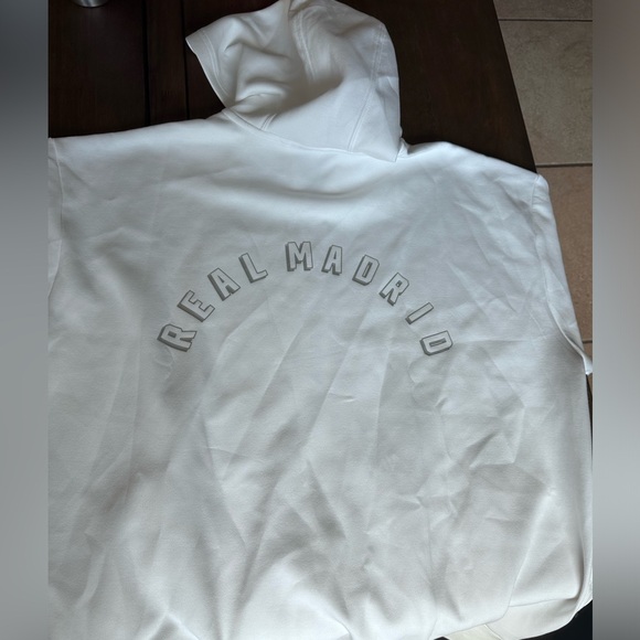 Adidas White Real Madrid Hoodie Unisex XXL - Picture 5 of 10
